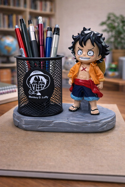 Mihristore Φιγούρα One Piece Monkey D. Luffy Θήκη για στυλό Επιτραπέζια θήκη ...