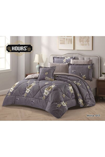 HOURS Moira Royal Summer Bedspread Set, Double Size, 7 Pieces, Floral Print, ...