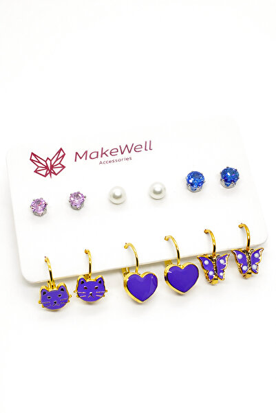 MakeWell Multiple Earring Set for Girls Kuromi Stitch Tom and Jerry Cat Owl L...