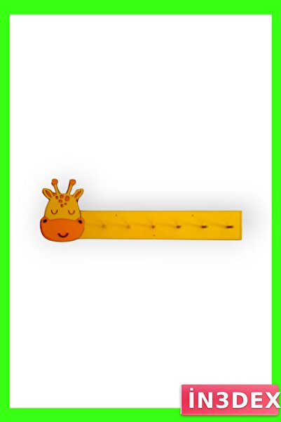 İN3DEX Mdf Giraffe Figured Children's Room Hanger, 40cm and 60cm Length Options