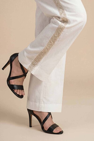 Nishat Linen Embroidered Trousers - PE 26-646