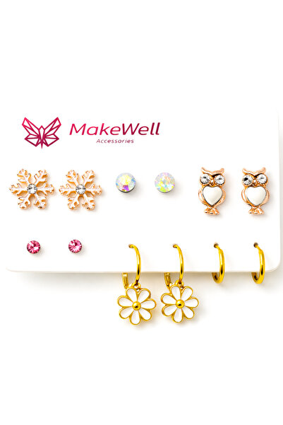 MakeWell Multiple Earring Set for Girls Kuromi Stitch Tom and Jerry Cat Owl L...