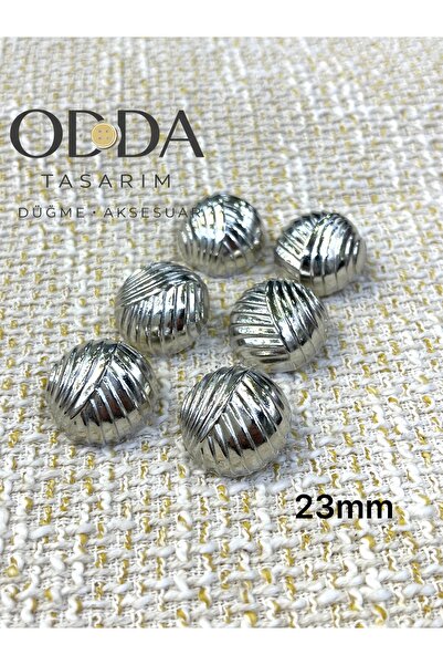 ODDA TASARIM ATÖLYESİ 23 mm silver pulled full bomb 6 button set