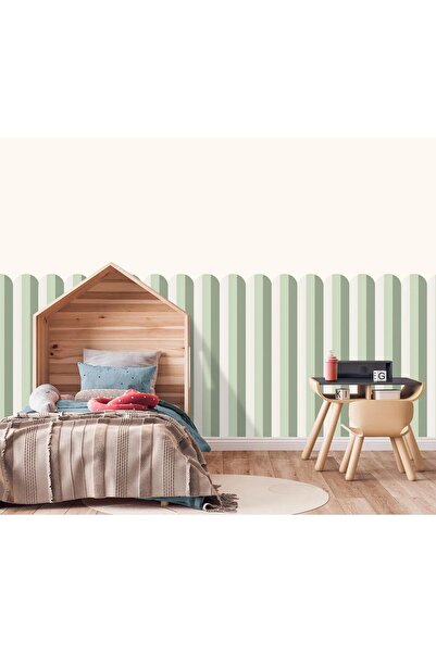 DECOMALL PP-75 Лента с ивици за половина стена – самозалепваща се декорация з...