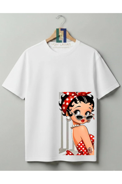 Grafftee Clothing Μπλουζάκι Betty Boop με σχέδιο από 100% βαμβάκι, Unisex, υψ...