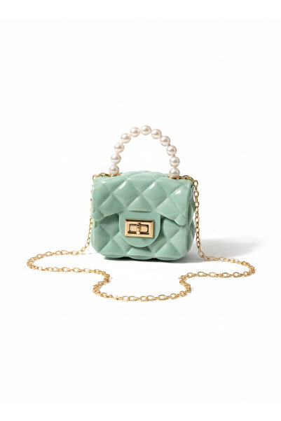 synshop RuganSu Зелена перлена силиконова чанта през рамо за жени, млади моми...