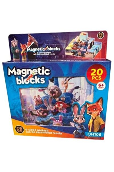 Magnet Zootropolis Puzzle Set, 20 Magnetic Cubes, Multicolor, 6+