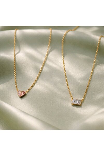STAİNLES 💖 💎   Romantic & Modern Minimal Necklace Set (2-Piece)