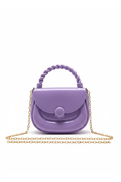 synshop Rugan Silikon Mor Renk Çapraz El Omuz Çantası Kadın Genç Kız Çocuk Be...