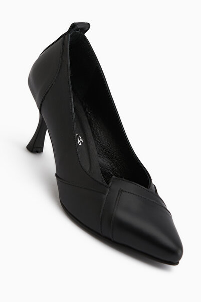 Limoya Mirella Genuine Leather Black Women's Heeled Shoes