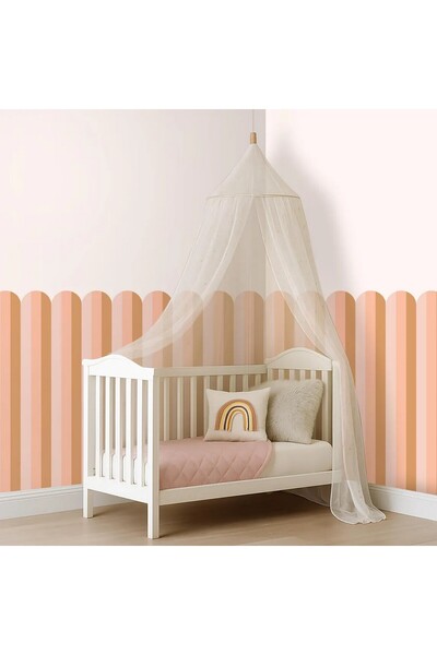 DECOMALL Pp-78 Arched Striped Half Wall Sticker – Self-Adhesive Wall Decorati...