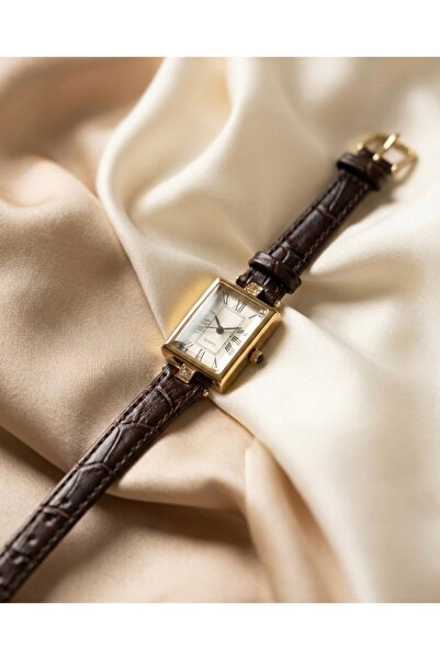 KLISHE Butik Royal Women's Watch Gold Square Case |   Vintage Old Money Brown...