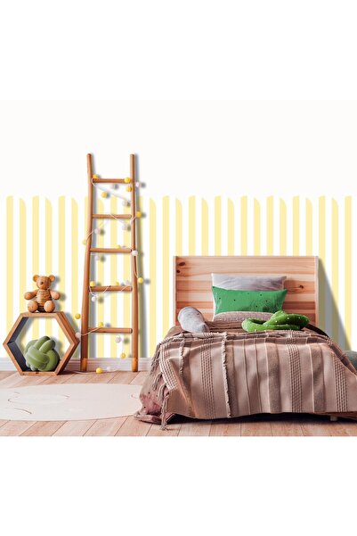 DECOMALL ملصق جداري نصف دائري مخطط PP-87 - ديكور جداري ذاتي اللصق لغرفة الأطف...