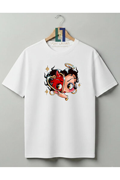 Grafftee Clothing تي شيرت بيتتي بوب مصمم من القطن بنسبة 100% للجنسين بجودة طب...