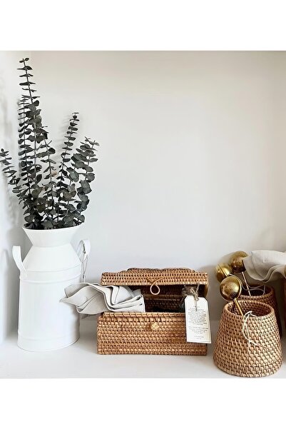 ETERNAL SUNSHINE Dikdörtgen Rattan Peçetelik & Dekoratif Masa Üstü Peçete Kutusu