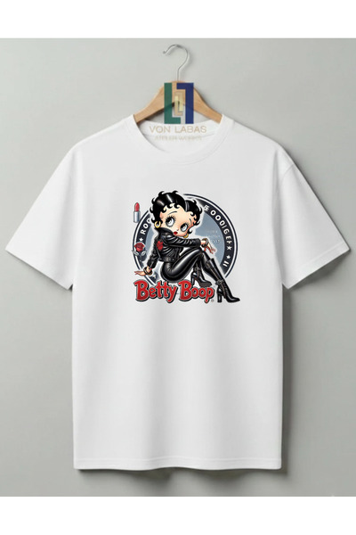 Grafftee Clothing Μπλουζάκι Betty Boop με σχέδιο από 100% βαμβάκι, Unisex, υψ...