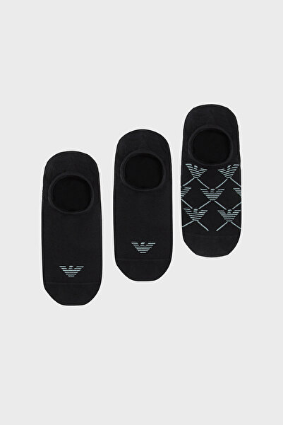 Emporio Armani عبوة من 3 جوارب قطنية بشعار للرجال EM000548 AF20653 MC061