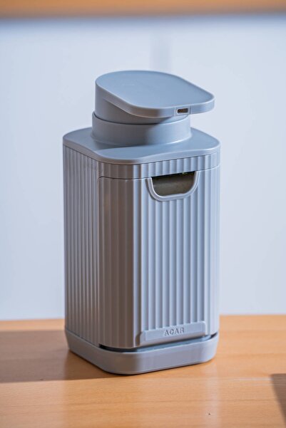 ACAR 9255 موزع صابون سائل سنوبى مع حاوية إسفنجية رمادية - 19 سم