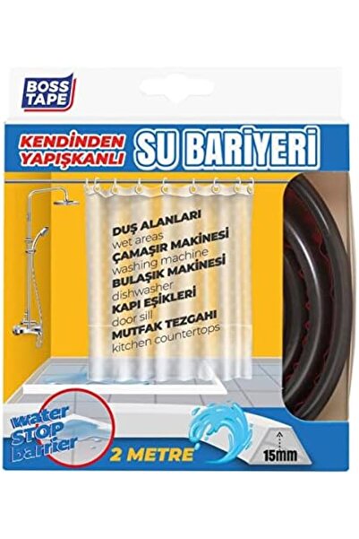 STOREMAX Duş, Kapı Eşiği, Mutfak Tezgahı Etrafı Su Kesici Bariyer Siyah - 2 m...