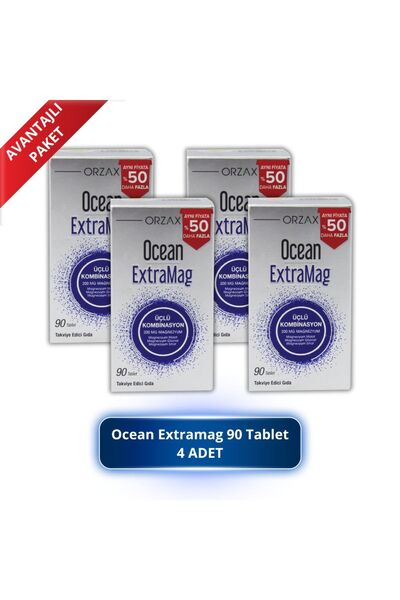 Orzax Ocean Extramag 90 Tablets 4 Pcs