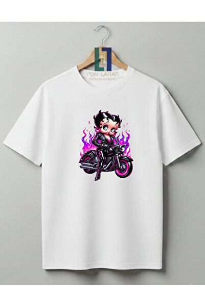Grafftee Clothing Μπλουζάκι Betty Boop με σχέδιο από 100% βαμβάκι, Unisex, υψ...