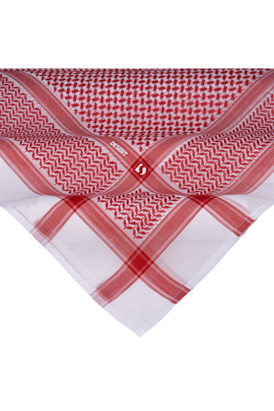 Desert Desert Red Shemagh, Elite Luxury Model - Men's 100% Cotton Shemagh wit...