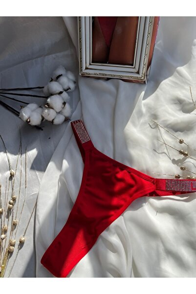 777 MIRACOLO Taşlı Işıltılı Love Detaylı Pamuk İz Bırakmaz String Tanga Külot