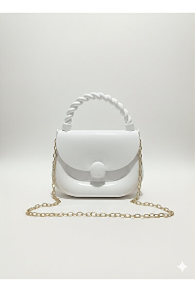 synshop Силиконова бяла чанта през рамо Rugan за жени, млади момичета, деца и...