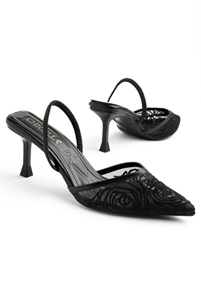 CHICELLA حذاء نسائي بكعب عالٍ مزين بالدانتيل من سيفيلا