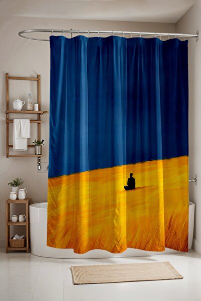 EVPANYA Bathroom Curtain, Meditation and Solitude Patterned Shower Curtain, B...