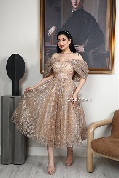 Warazan Soft off-shoulder evening dress
