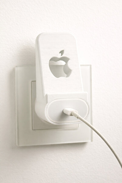 MÜTEFERRİKA 3D Duvar Tipi Telefon Şarj Standı – Priz Üstü Askılı Şarj Tutucu