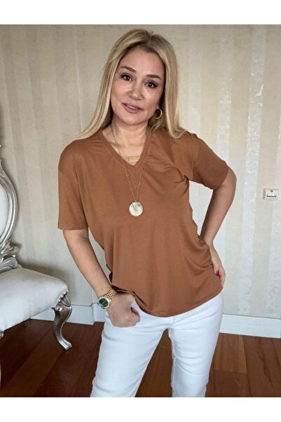 JANES Women's Short Sleeve V-Neck Blouse