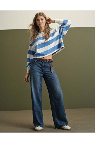 AMERICAN EAGLE بنطلون جينز AE Dreamy Drape Stretch Super High-Wisted فضفاض وو...