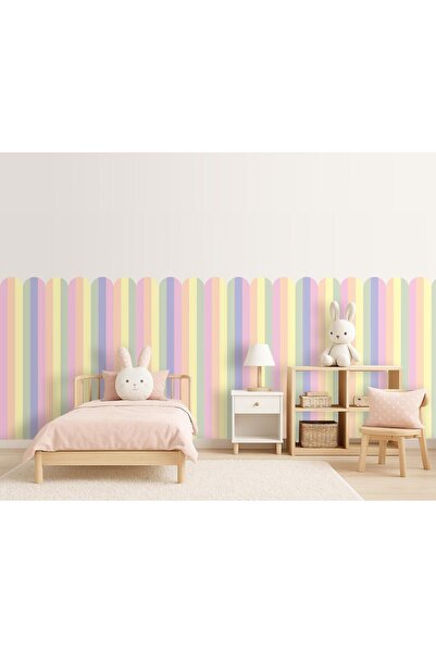 DECOMALL Pp-84 Arched Striped Half Wall Sticker – Self-Adhesive Wall Decorati...