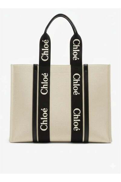 Cloe Woody Large Women Tote Bag in Linen