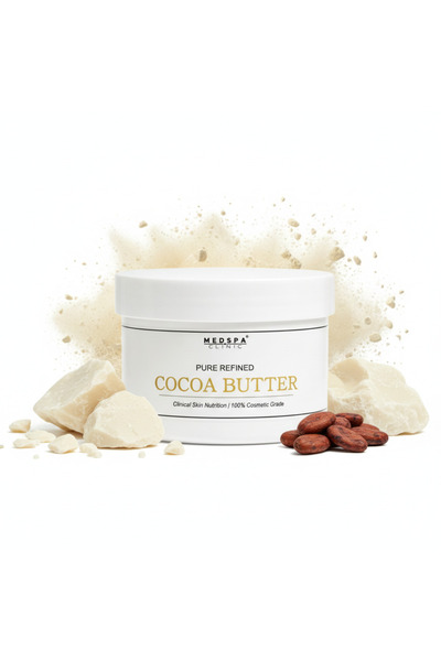 MEDSPACLINIC زبدة الكاكاو المكررة 100%، زبدة مرطبة طبيعية للبشرة والشعر والجس...