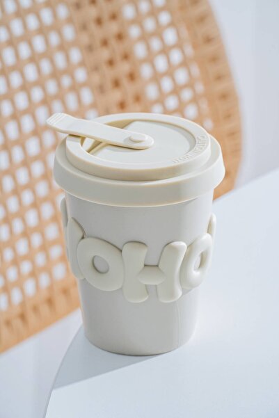 ACAR 8476 Ruby Silicone Cup with Lid White - 380 ml