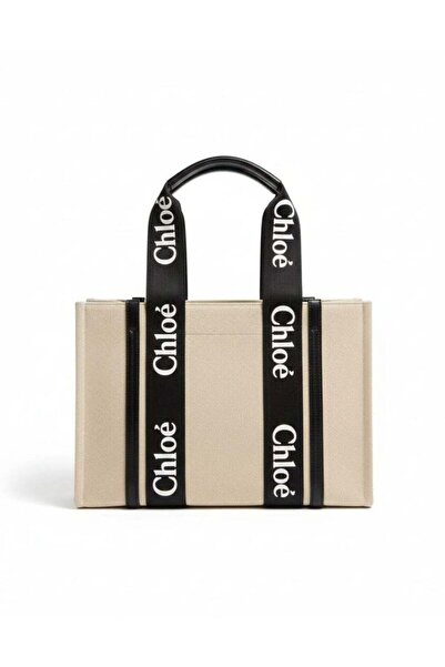 Cloe Woody Medium Women Tote Bag in Linen