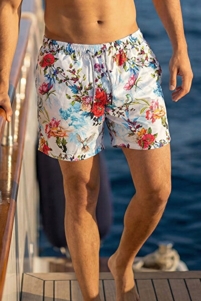 MADZEYMODA Ανδρικό σορτς κολύμβησης με επένδυση, πολύχρωμο, με ελαστικά κορδό...