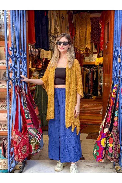Miss Boheme كارديجان ميرسيريزد ذو ياقة شال باللون الأصفر