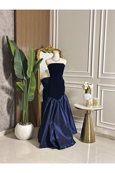 vanus fashion 6858 - Long velvet evening dress