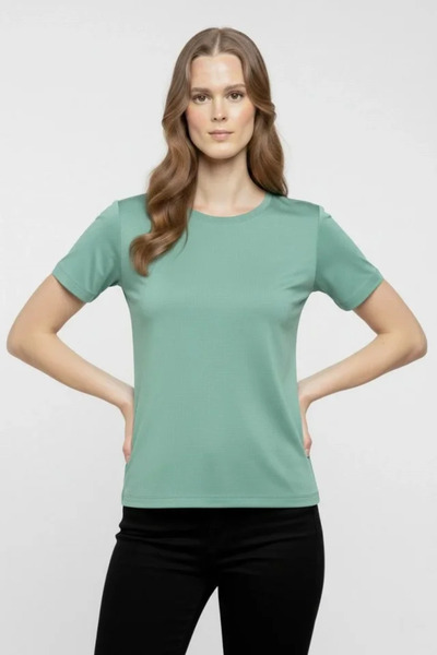 civetta T-Shirtcrew Neck Slim Fit Lycra T-Shirt Casual Basic Body - Mint Green