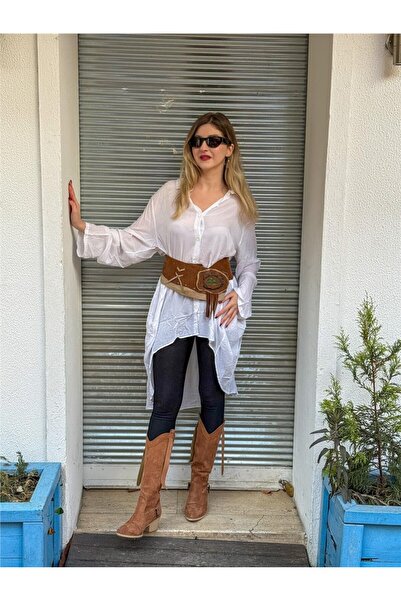 Miss Boheme Beyaz Renk Asimetrik Tasarım Tunik