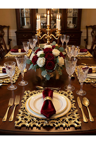 Le Paon Luxury 6-Piece Square Plate Set 32 cm - Shock-Resistant American Serv...