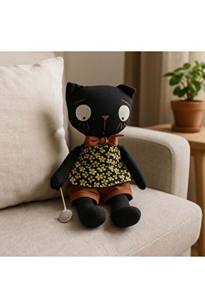 Generic دمية قطة سوداء - تصميم مرح بلمسات يدوية