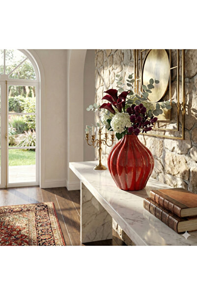 İki Cadı Tasarım Nordic Style Sectional Vase Decorative Ceramic Object, 17 X ...