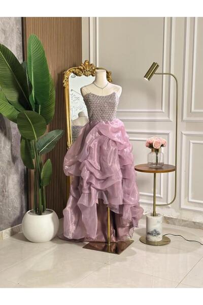 vanus fashion 6880 - فستان وردي بدرجات ناعمة بلمسة أميرية فاخرة