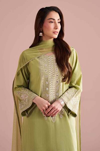 Nishat Linen 3 Piece - Embroidered Suit - PE 26-323