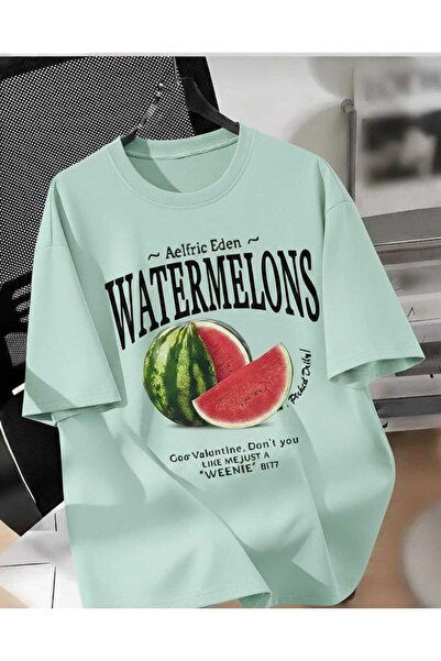 COHERENT Unisex Men/Women Watermelons Custom Printed Oversize Cotton T-Shirt ...